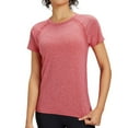thumbnail image 3 of Endives Women's Outdoor Yoga T Shirt In Summer Sweat Slowing And Quick Drying Solid Color Sportswear Casual Drying Fitness Training Short Sleeves, 3 of 6
