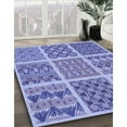 thumbnail image 2 of Ahgly Company Indoor Square Patterned Jeans Blue Area Rugs, 4' Square, 2 of 6
