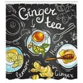 thumbnail image 3 of Ambesonne Tea Shower Curtain, Breakfast Chalkboard Cartoon, 69"Wx84"L, Multicolor, 3 of 3