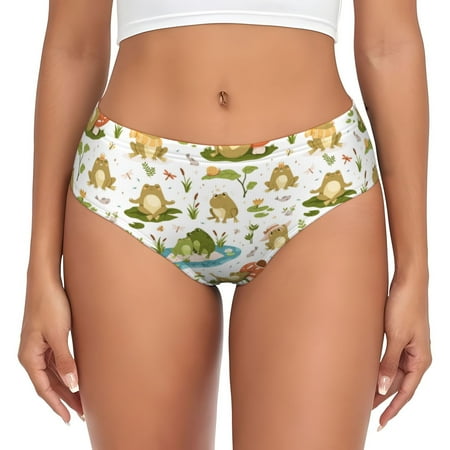 Womens Underwear - Cute Frog No Show Seamless Underwear for Women  Kawaii Soft Stretch Women s Panties  Hipster Ladies Panties Bikini Underwear Briefs