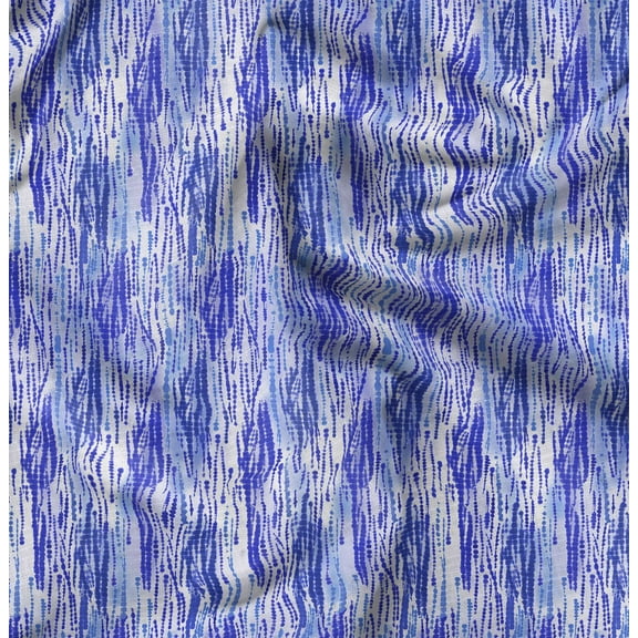 Soimoi Blue Fabric - By the Yard - 42 Inch Wide - Tie & Dye Fabric - Colorful and Bohemian Prints for Fashion and Crafts Printed Fabric