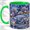 Green, variant on Winter Village Accent Mug, 11oz Ceramic Coffee Cup for Snow Lovers