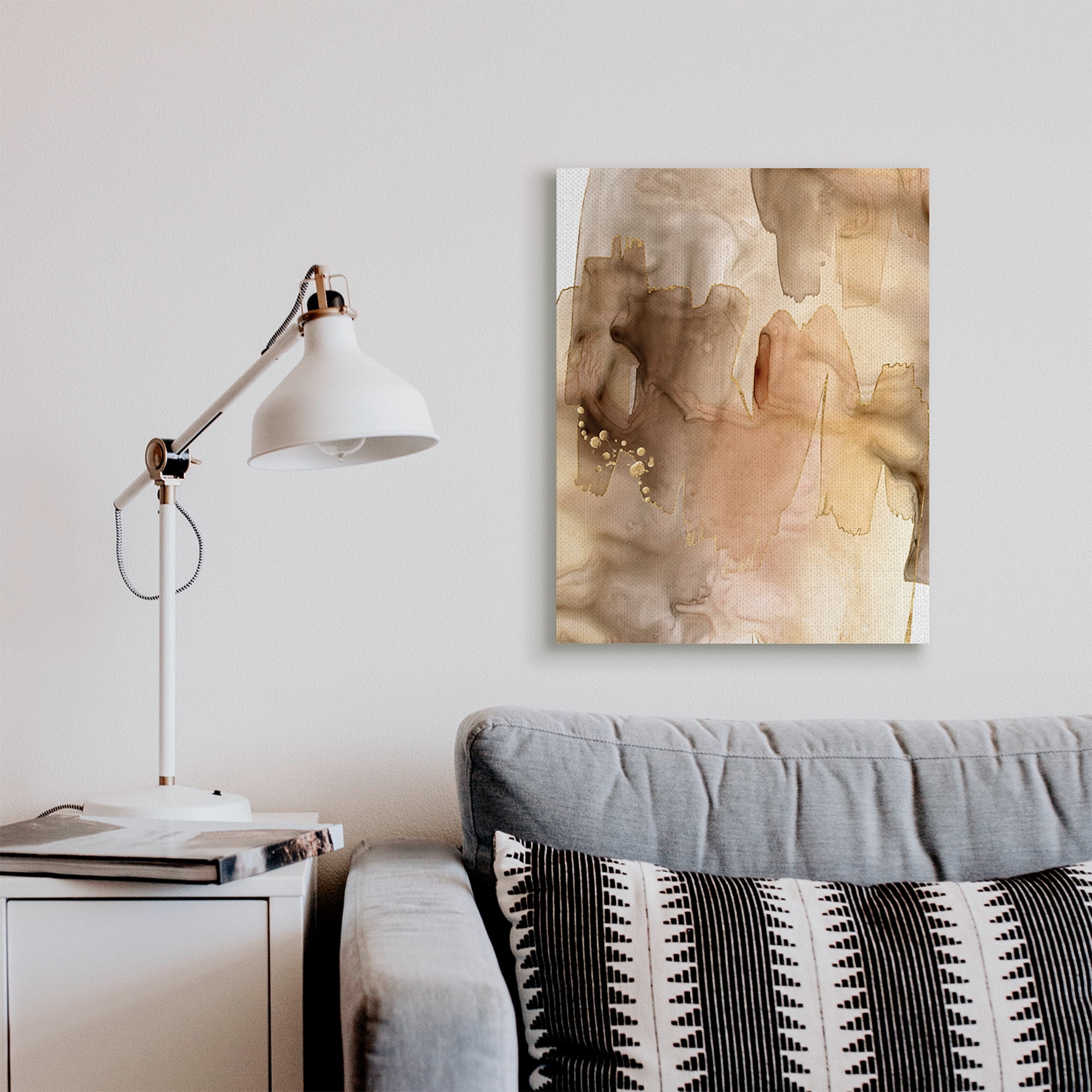 Stupell Industries Layers of Watercolor Brown Paint Abstraction Abstract Painting Gallery Wrapped Canvas Art Print Wall Art, 24 x 30