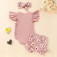 thumbnail image 4 of Futezty Girls Summer Outfits, 4th of July Baby Girl Outfits Toddler Girl Clothes Baby Summer Matching Outfits Bow Embroidery Short Sleeve Shirt Shorts Set, 4 of 9