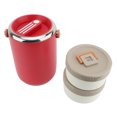 thumbnail image 1 of Contenedor de Alimentos Con Aislamiento al Vacío de Acero inoxidable para adultos de 2 litros, lonchera apilable de 2 niveles, Sopa de Boca Ancha, Tarro Termo para Comida, 1 of 7
