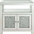 thumbnail image 2 of Cabinet with Mirrored Inserts and 2 Door Storage, Silver, 2 of 5