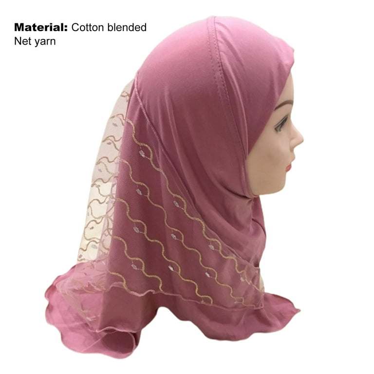 Kids Hijab, Mesh Breathable Sun-protection Wave Muslim