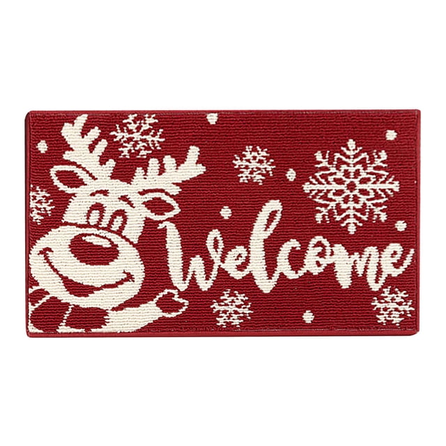 SIfdSeng Tapis d'Entrée « Get it Fast » 20 Pouces X 32 Pouces Tapis de Bienvenue Lavable Profil Bas Tapis de Porte d'Entrée pour Intérieur Extérieur Hiver Noël Fête Porte d'Entrée