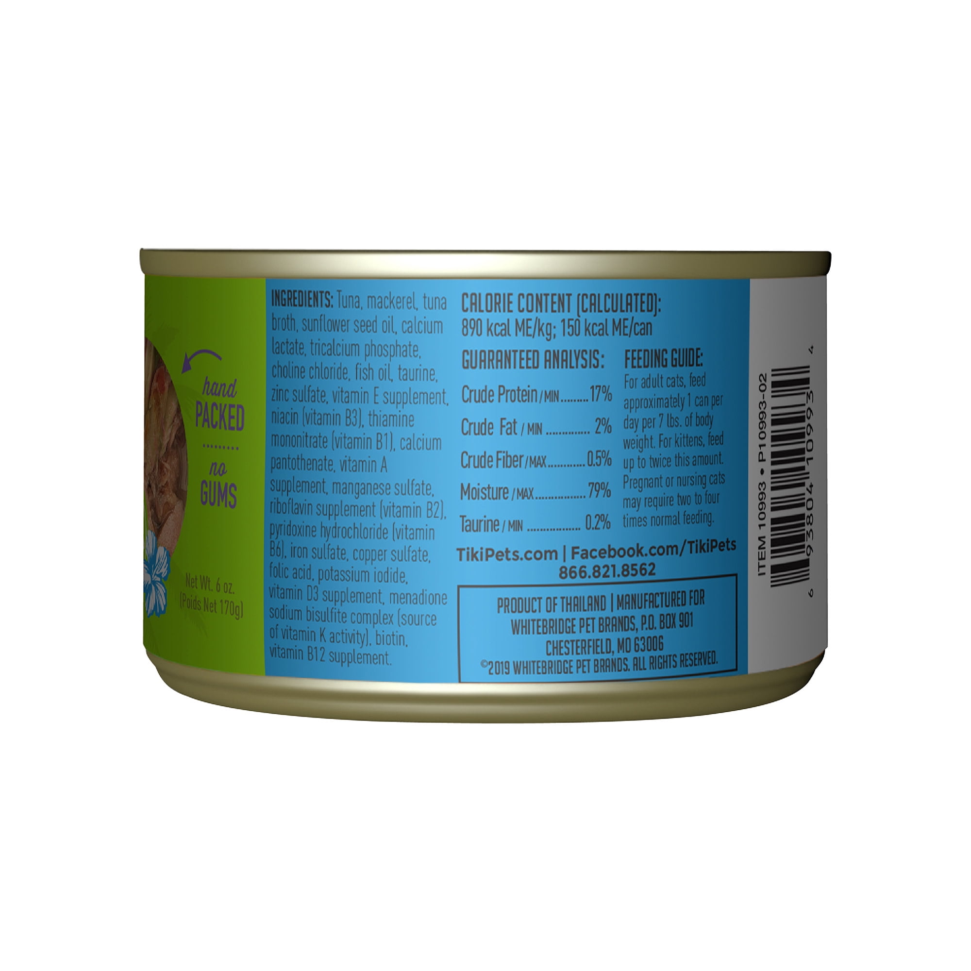(6 pack) Tiki Cat Luau Wet Cat Food, Ahi Tuna, & Mackerel, 6 oz. Can