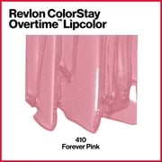 Revlon Liquid Lipstick with Clear Lip Gloss by Revlon, ColorStay Face Makeup, Overtime Lipcolor, Dual Ended with Vitamin E in Pink, 410 Forever Pink, 0.07 fl oz