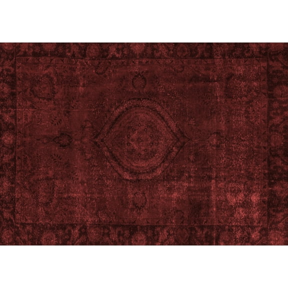 Ahgly Company Machine Washable Indoor Rectangle Persian Red Bohemian Area Rugs, 5' x 7'