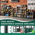 thumbnail image 6 of IKIMI 3-Tier Metal Storage Shelves, Heavy Duty Garage Shelving Storage Rack with Adjustable Shelves for Home, Shed, Warehouse,Basement, Black,31.5"H x 34"W x 18"D, 6 of 7
