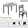 thumbnail image 6 of LinkRomat Small Dining Table Set for 2, Industrial Sturdy Dinette, Space-Saving Kitchen Table Set for Apartment, Living Room, Grey, 6 of 9