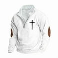 thumbnail image 4 of Aobny White Hoodies for Men Graphic Mock Neck Pullover Christian 1/4 Zip Streetwear Men Mens Undershirts,S, 4 of 5
