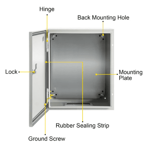 NEMA 4X Carbon Steel Enclosure 10 x 8 x 6'' Electrical Junction Box