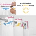 thumbnail image 2 of No Hook Rainbow Sunshine Shower Curtain with Snap in Liner Set, Rainy Cute Pink Border Waterproof Fabric Bathroom Curtains with See Through Top Window, Hotel Style Standard 72 x 72 Inch, 2 of 9