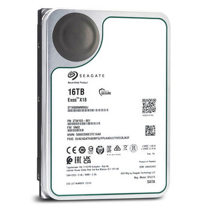 Restored Seagate Exos X18 ST16000NM000J 16TB 7.2K RPM SATA 6Gb/s