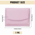 thumbnail image 2 of Carteras de cuero sintético rosa para mujer, billetera triple, mini billetera rectangular con bolsillo y botón a presión, billetera compacta con ranura para efectivo y tarjeteros., 2 of 9