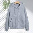 thumbnail image 2 of Akiihool Soft Hoodies for Women Women's Zip Up Y2K Hoodies Casual Long Sleeve Track Jackets with Pockets Grey,XL, 2 of 4