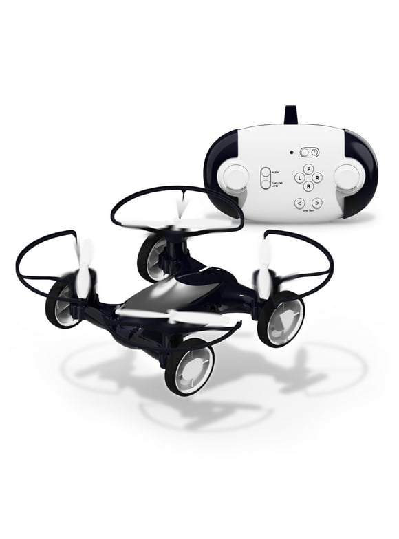 Sharper Image Toy Fly+Drive Dual-Function Vehicle Drone, Black, 5.5 in x 5.51 in