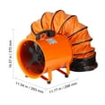 thumbnail image 2 of BENTISM 16.4' Duct 1893 CFM Extractor Fan 79 DB, 3400 RPM Orange, 2 of 9