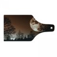 thumbnail image 1 of Moon Cutting Board, Abstract Color Scheme with Forest Detailed Full Moon Nature Image Scenic Landscape, Tempered Glass Cutting and Serving Board, Wine Bottle Shape, Redwood Black, by Ambesonne, 1 of 1