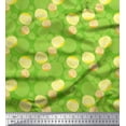thumbnail image 1 of Soimoi Green polyester Crepe Fabric Lemon Slice Vegetable Print Fabric by Yard 52 Inch Wide, 1 of 1