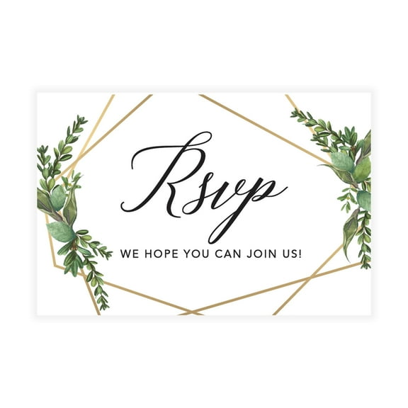 Koyal Wholesale 56-Pk RSVP Postcards for Wedding Geometric Frame Cardstock Response Reply Cards, "4 x 6"