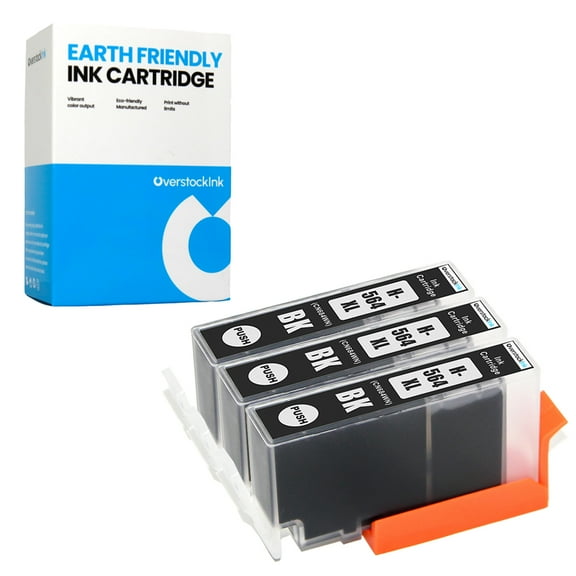 OverstockInk 564XL Black Printer Ink Cartridges Compatible for HP 564 for PhotoSmart 5511 (3 Black)