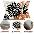thumbnail image 6 of Black Orange Flower Pillow Covers 18x18 Inch Set of 2 Outdoor Throw Pillows Outdoor Waterproof Decor for Living Room Sofa Patio Funiture Garden Floral Polyester Pillow Covers 002V18, 6 of 6