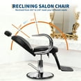 thumbnail image 3 of Barbers Chairs, 360 Degree Rotating Shampoo Chair for Hair Stylist, Reclining Salon Chair with Heavy Duty Hydraulic Pump, Spa Beauty Equipment for Hair Stylists, Tattoo Artists, Cosmetologists, 3 of 9