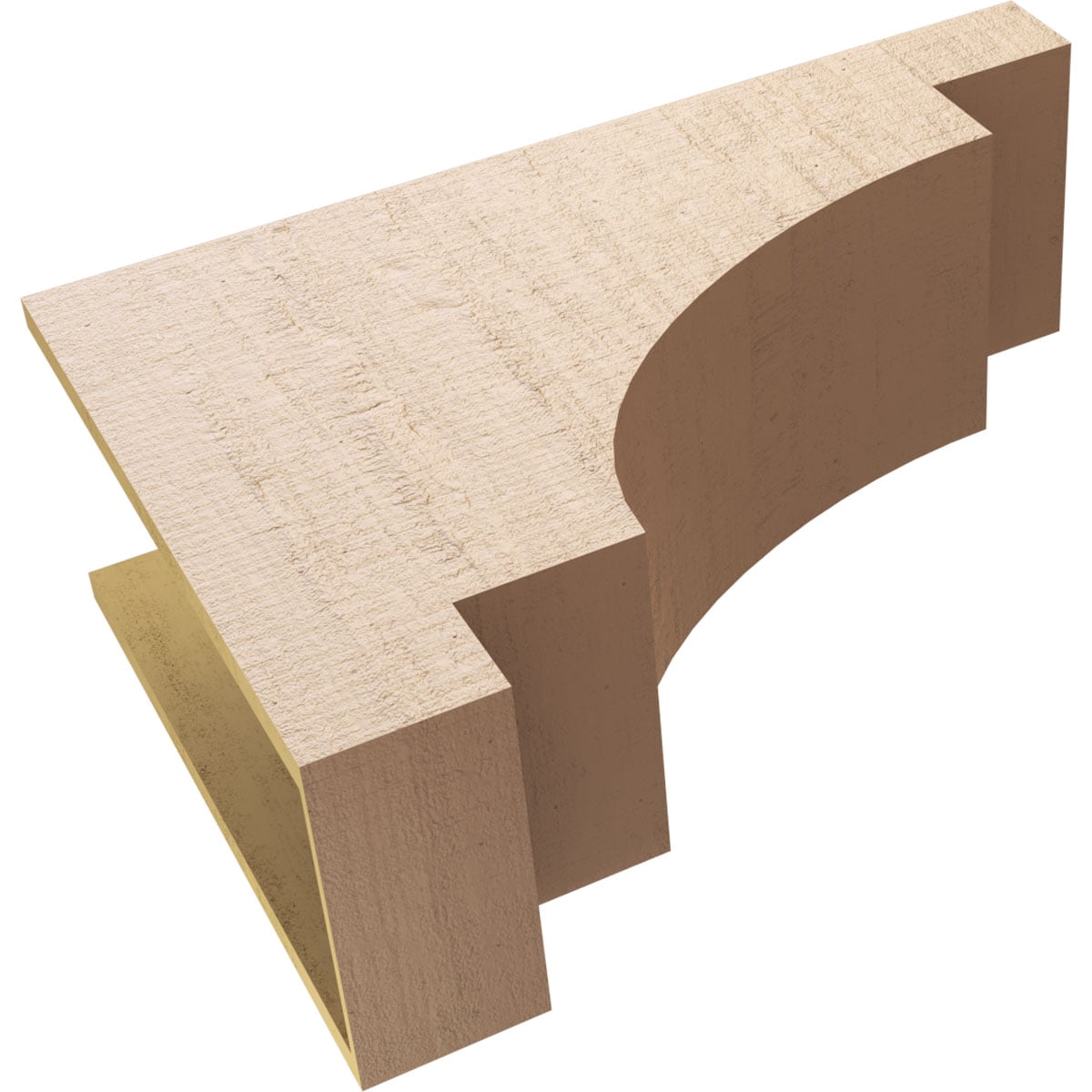11"W x 33"D x 22"H Classic Mediterranean Rough Cedar Woodgrain TimberThane Corbel, Primed Tan