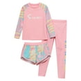 thumbnail image 3 of YIZYIF Toddlers Girls UPF 50+ Rashguard Tie-dye Print Bathing Suit for Pool Swimming Training 3-Piece Swimsuit Pink 5-6, 3 of 7