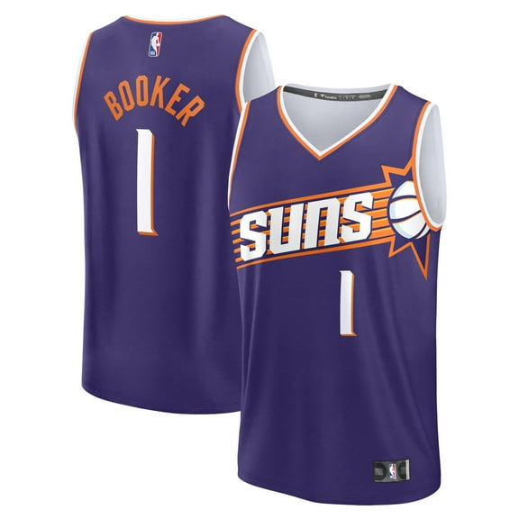 Men's-Fanatics Devin Booker Purple Phoenix Suns Big & Tall Fast Break Jersey - Icon Edition