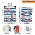 thumbnail image 5 of Yayeee 2 Pack Qtip Holder Bathroom Cotton Swab Canister with Lid Clear Dispenser Set, Red Sailboats, 5 of 6