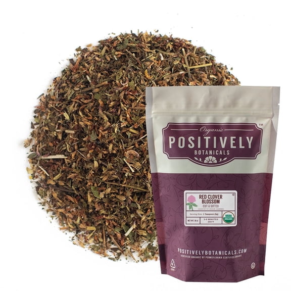 Positively Botanicals Organic Red Clover Blossoms - Loose Leaf Botanical, 1 lb bag