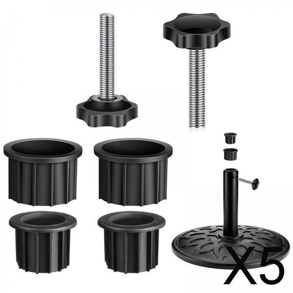 Colaxi 5x Umbrella Stand Hole Plug Caps Threaded Fixed Detachable Easy to Install Replace Multifunctional Creative Solid for Garden Parasol Bases 5 Pcs