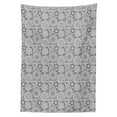 thumbnail image 3 of Ambesonne Floral Tablecloth Rectangular Table Cover, Hand Drawn Lines Curves, 60"x84", Black White, 3 of 4
