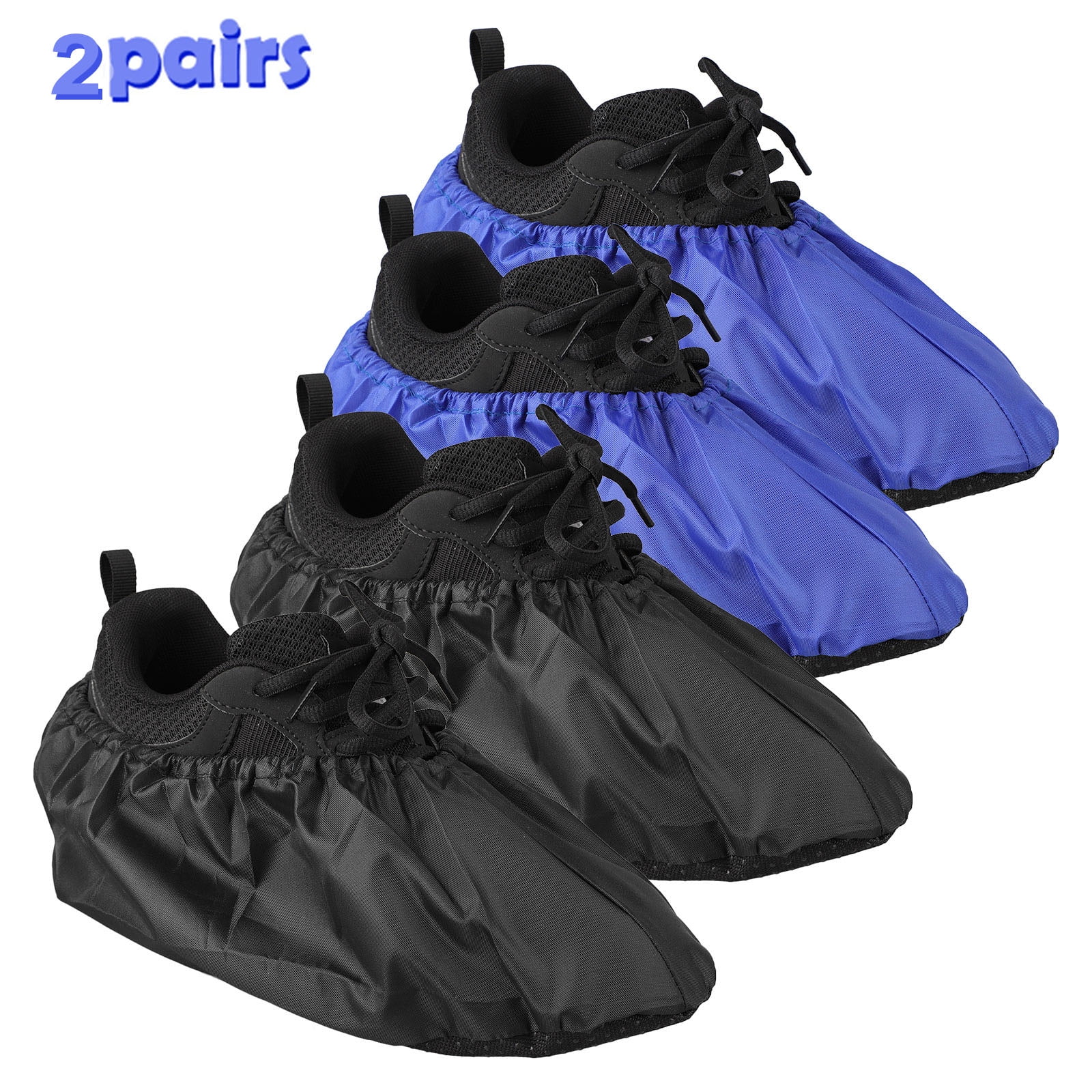 2 Pairs Non Slip Washable Reusable Shoe Boot Covers Durable Nylon Dustproof 12" 