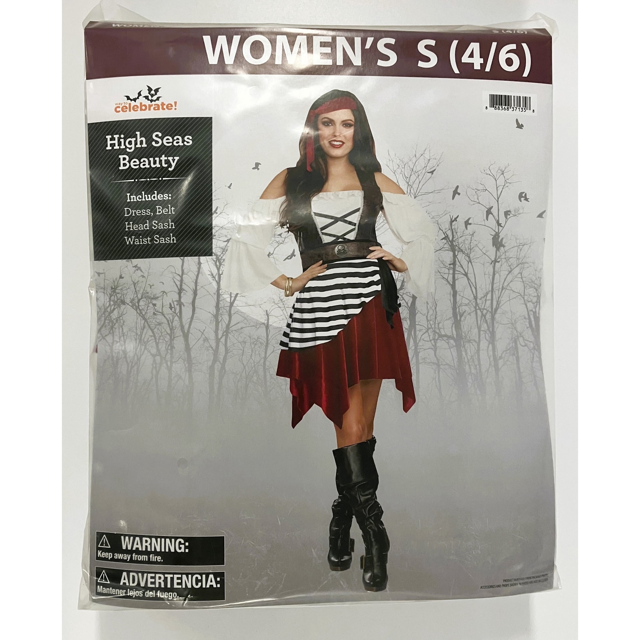 High Seas Beauty Halloween Costume for Adults, Women's Size S (4/6), by Way to Celebrate