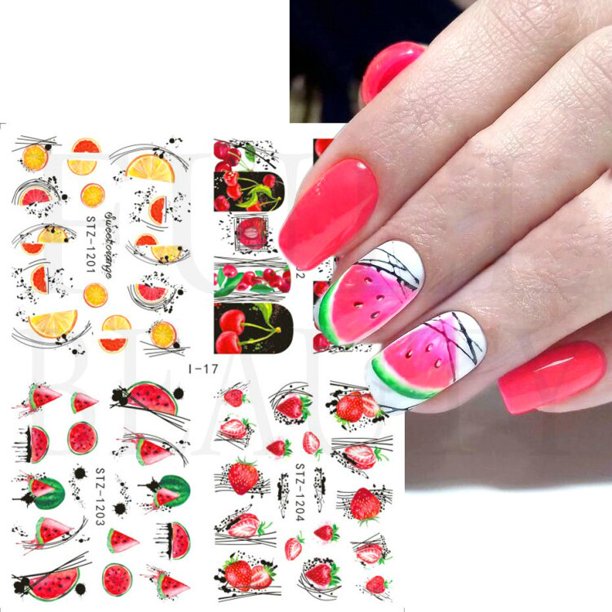 4 piezas de pegatinas de uñas de agua de diseño de invierno Set árbol de Navidad arte de uñas calcomanía negro hojas de verano DIY manicura Slider NFSTZ1066-1113 Tan Jianjun unisex