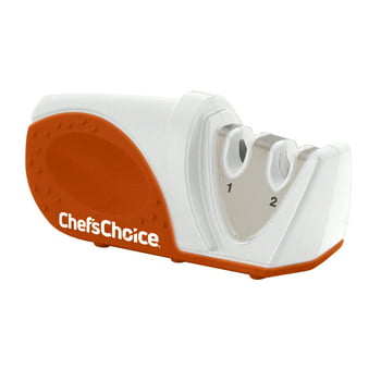 Chef's Choice Compact 2-Stage Manual  Sharpener, White/Orange, 4760