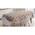 thumbnail image 1 of Vintage Tablecloth, Pastel Colored Geometric Mosaic Tiles Composition Repeating Angled Rhombus Shapes, Rectangular Table Cover for Dining Room Kitchen, 60 X 90 Inches, Multicolor, by Ambesonne, 1 of 3