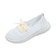 thumbnail image 1 of Zapatillas planas transpirables de malla tejida para mujer, zapatos casuales antideslizantes de moda para caminar, mocasines cómodos de suela suave sin cordones, zapatillas de tenis, 1 of 4