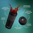 thumbnail image 2 of Termo de Acero Inoxidable 450 ml Doble Pared Steiner Diseño Moderno con Fajilla de Silicón, Negro, 2 of 6