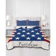 thumbnail image 3 of 4th of July Queen Size Down Alternative Comforter,Lightweight Comforter Quilt Bedding Set with Pillow Shams Independence Day American Flag Red Striped Blue Star Bed Comforter Duvet Insert 90"x96", 3 of 7
