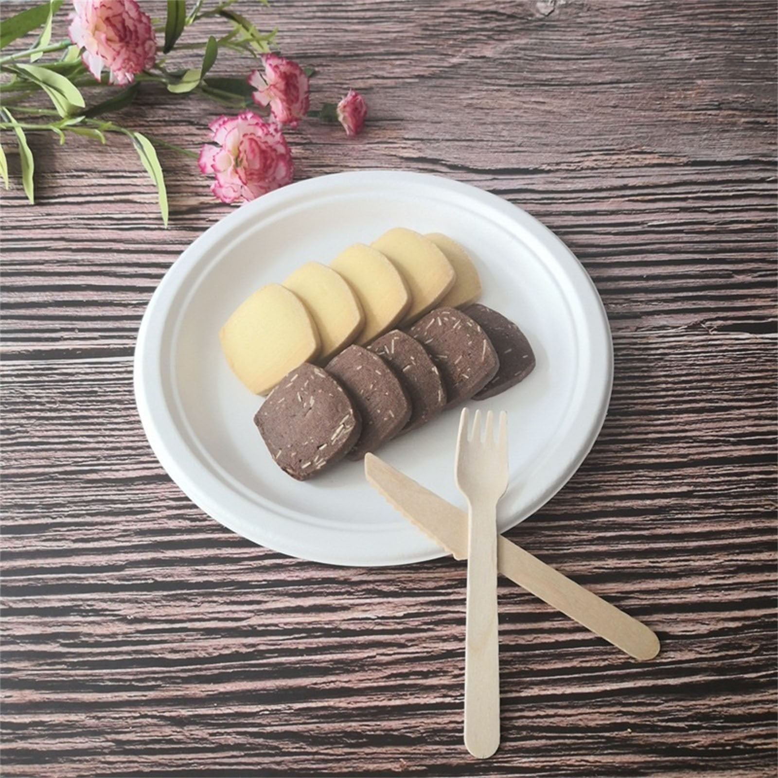 Compostable Paper Plates Heavy Duty 50 Pack Biodegradable Disposable Plates Disposable Dinner Plates Made Of Natural Sugarcane Wheat Microwave