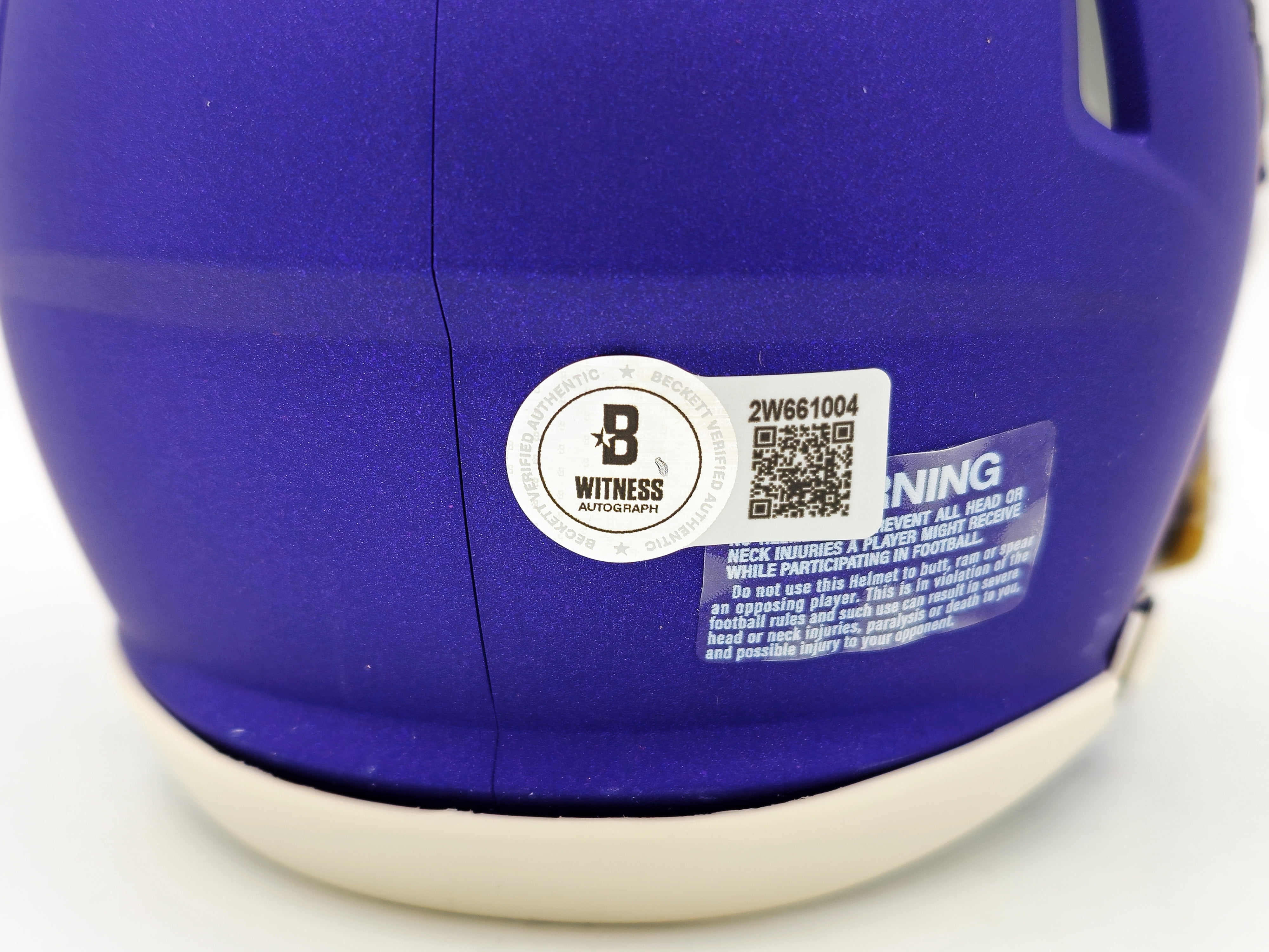 Rashod Bateman Autographed Baltimore Ravens 2024 Alternate Purple Speed Mini Helmet Beckett BAS Witness 238351