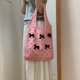 thumbnail image 2 of Bolso Punto Bolso Con Lazo Tridimensional Bolso Tejido Bolso Hombro Gran Capacidad (rosa) Rosa, 2 of 9