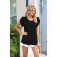 thumbnail image 6 of Short-Sleeved Chiffon Shirt Black XL, 6 of 7